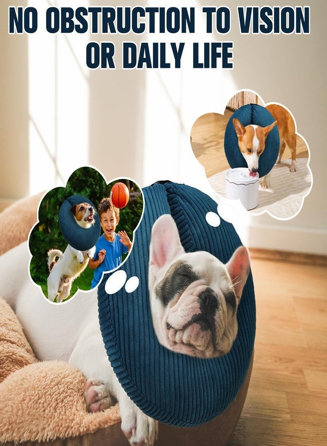 BINGPET Inflatable Dog Cone Collar Alternative After Surgery,Soft Recovery Cone for Dogs to Stop Licking,Protective Neck Donut E Collar Adjustable for Small Medium Large Dogs & Cats(Navy Blue,XL) - Image 3