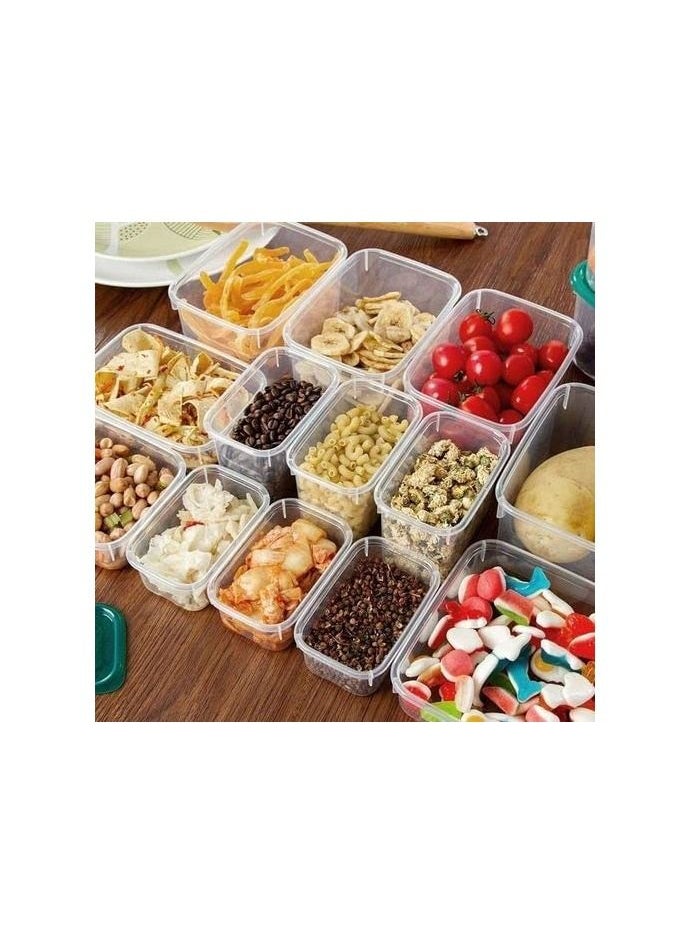 17 Pack Plastic Food Storage Containers with Lids Free Stackable Transparent Reusable Airtight Kitchen Storage Box for Coarse Cereals and Grains