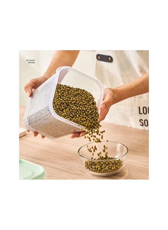 17 Pack Plastic Food Storage Containers with Lids Free Stackable Transparent Reusable Airtight Kitchen Storage Box for Coarse Cereals and Grains