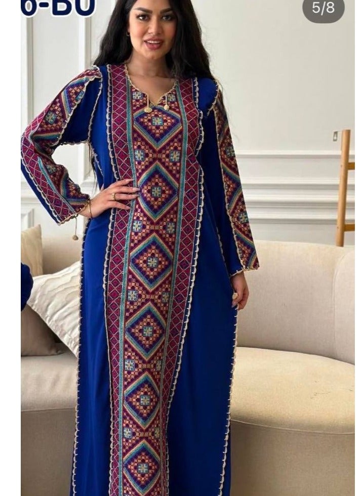 جلابية ملكي فاخر كريب طبيA-469