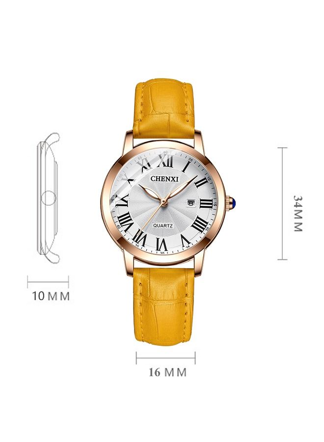 Chenxi Women's Classic Wrist Watch  Gold/Beige - Image 3