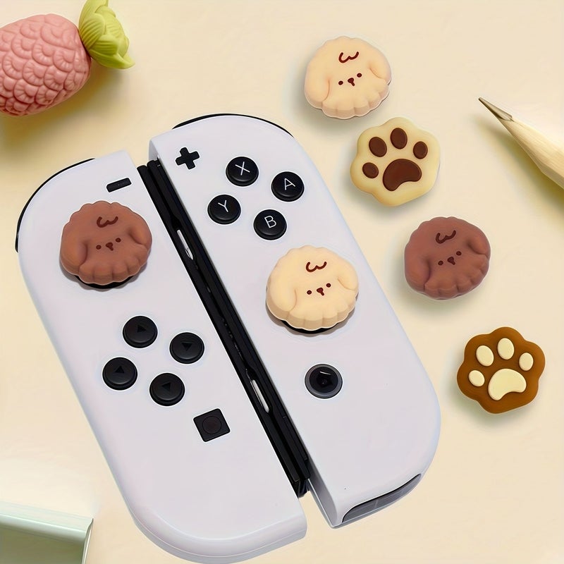 4 قطع من أغطية مقابض العصا ناعمة على شكل كف الكلب مقاومة للانزلاق ومريحة لجهاز Nintendo Switch OLED Lite - Image 2