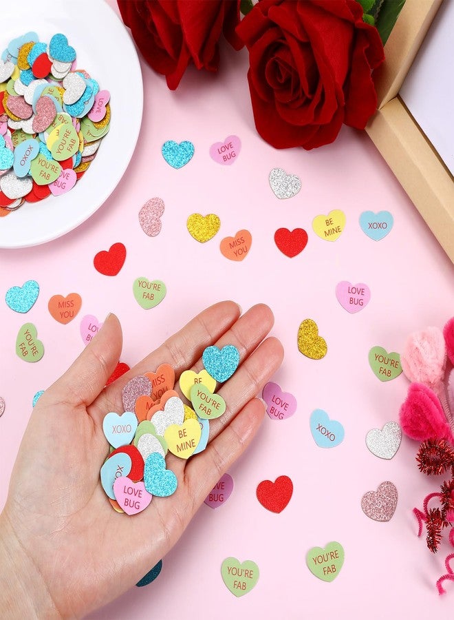 MARFOREVER 200pcs Heart Confetti with Glitter, Heart Shaped Valentine's Day Table Decorations, Multicolor Tissue Paper Hearts for Wedding, Birthday, Anniversary, Baby Shower Sprinkles - Image 4