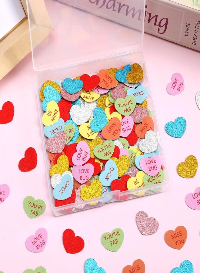 MARFOREVER 200pcs Heart Confetti with Glitter, Heart Shaped Valentine's Day Table Decorations, Multicolor Tissue Paper Hearts for Wedding, Birthday, Anniversary, Baby Shower Sprinkles - Image 2