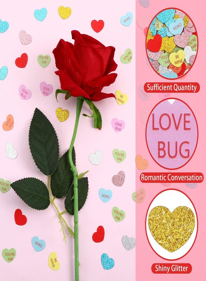 MARFOREVER 200pcs Heart Confetti with Glitter, Heart Shaped Valentine's Day Table Decorations, Multicolor Tissue Paper Hearts for Wedding, Birthday, Anniversary, Baby Shower Sprinkles - Image 5