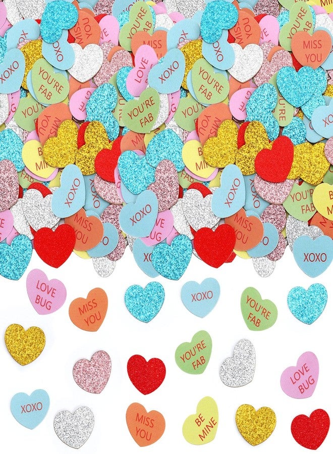MARFOREVER 200pcs Heart Confetti with Glitter, Heart Shaped Valentine's Day Table Decorations, Multicolor Tissue Paper Hearts for Wedding, Birthday, Anniversary, Baby Shower Sprinkles - Image 1