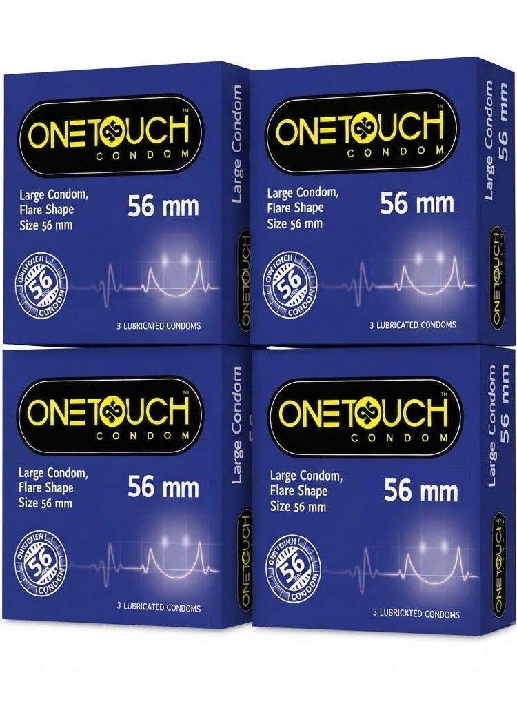 ONETOUCH Large (56 mm) condoms from ONETOUCH - 4 pack of 3 - Image 1
