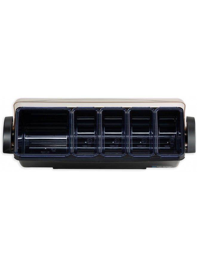 San Jamar Dome Garnish Center 5 Tray with Caddy for Kitchen, Bar, And Restaurants, Plastic, 8 Pints, Black - Image 4