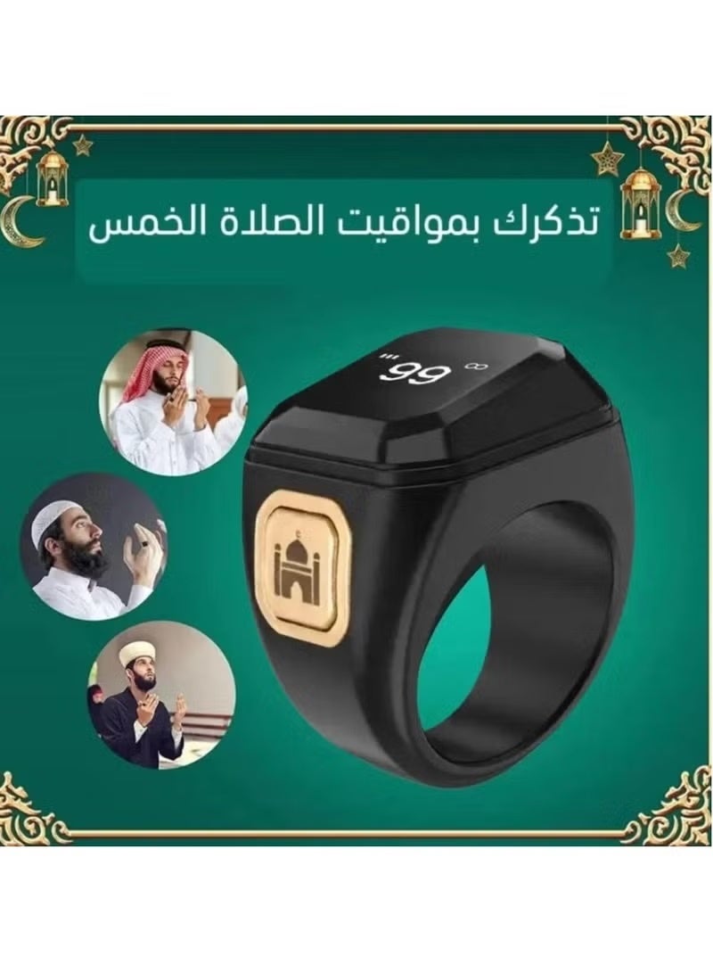 Smart electronic ring for tasbih designed to meet the needs of Muslims for tasbih reminders and prayer times. - Image 3