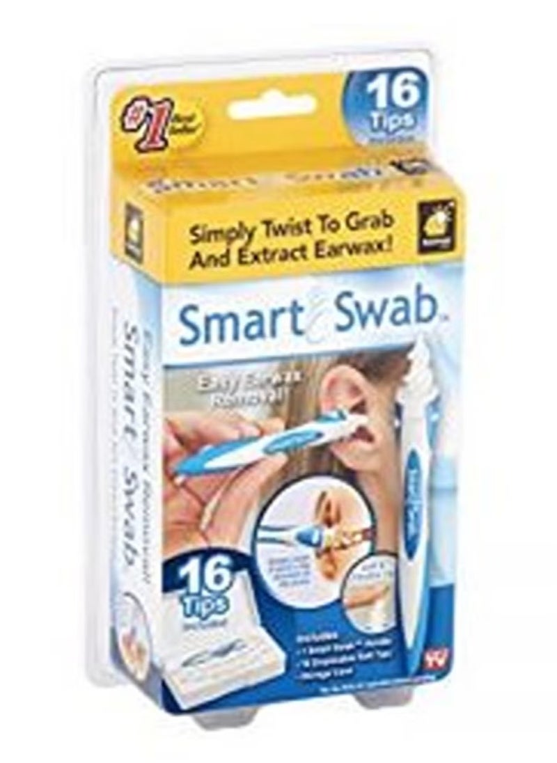 Smart Swab Spiral Ear Cleanser – Reusable Earwax Remover Tool with 16 Replaceable Tips, Safe, Pain-Free, Gentle Ear Cleaning for Adults and Kids, Effective Earwax Removal, Hygienic and Convenient Design  - Image 1