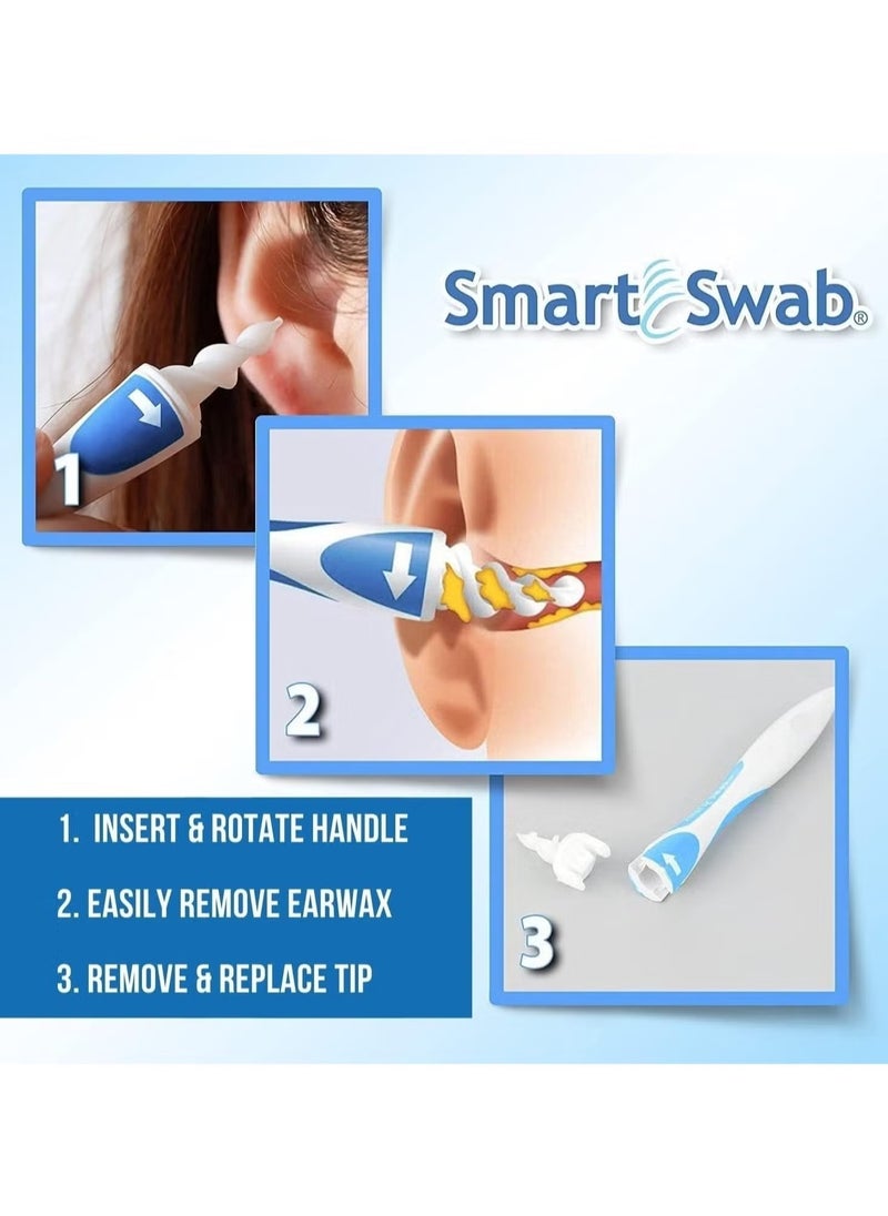 Smart Swab Spiral Ear Cleanser – Reusable Earwax Remover Tool with 16 Replaceable Tips, Safe, Pain-Free, Gentle Ear Cleaning for Adults and Kids, Effective Earwax Removal, Hygienic and Convenient Design  - Image 2