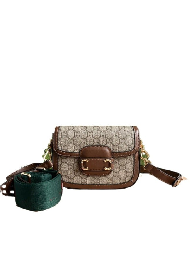 Broadband Crossbody Shoulder Bag High-end Sense Bag Women's New Saddle Bag Double Shoulder Strap Double G Women's Bag - Image 2