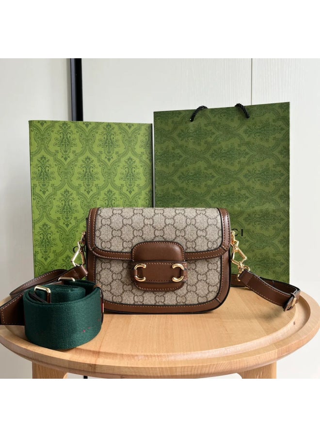 Broadband Crossbody Shoulder Bag High-end Sense Bag Women's New Saddle Bag Double Shoulder Strap Double G Women's Bag - Image 1