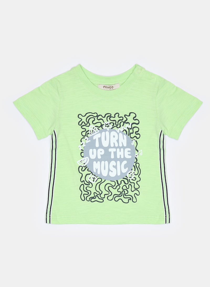 Panco Baby Boys MUSIC ON Printed Short Sleeve T-shirt - Image 1