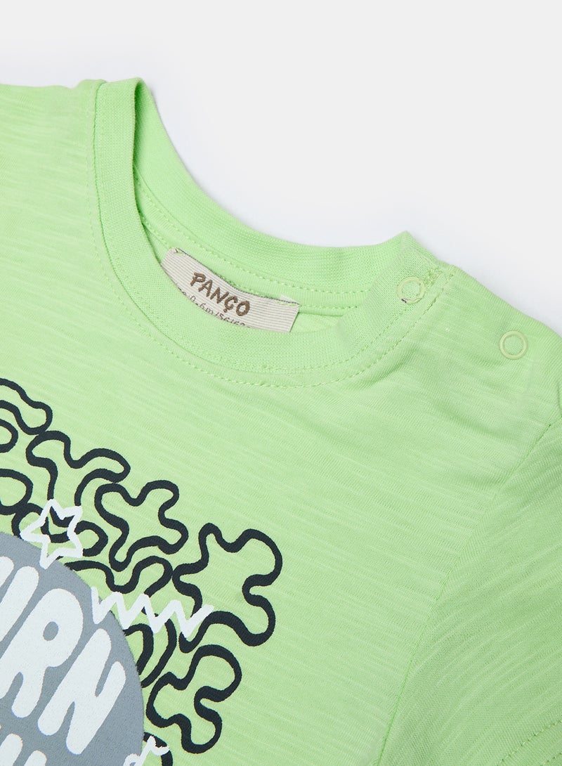 Panco Baby Boys MUSIC ON Printed Short Sleeve T-shirt - Image 3
