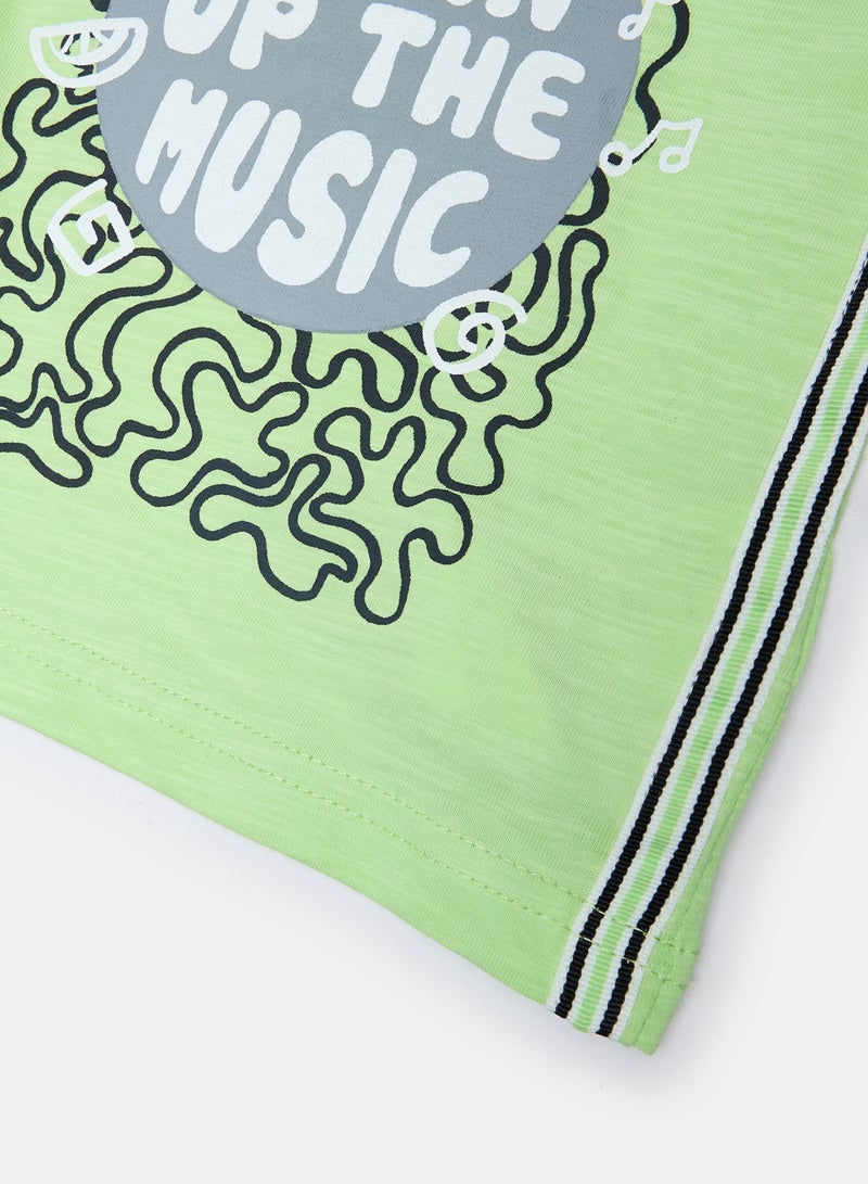 Panco Baby Boys MUSIC ON Printed Short Sleeve T-shirt - Image 4