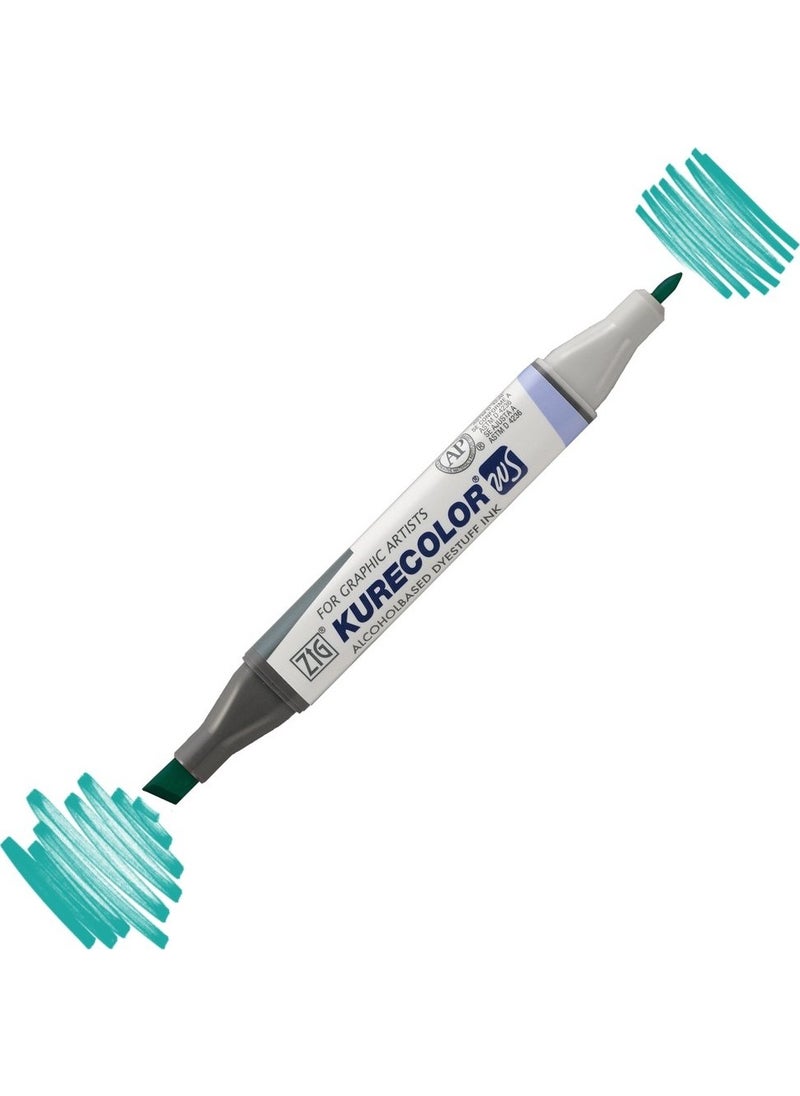 Zig Kurecolor KC3000 Twin S Marker Pen 534 Turquoise Green  - Image 2