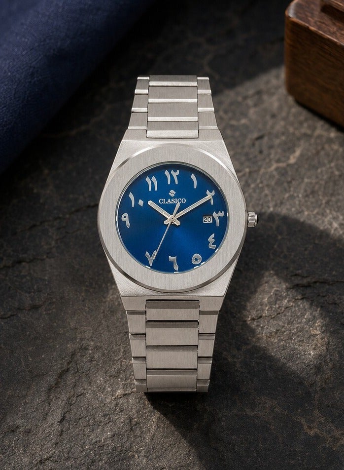 Clasico ⏱️ Men’s Stainless Steel Analog Watch – Quartz Movement | Tough Built | Premium Silver Finish | Blue Dial - Image 5