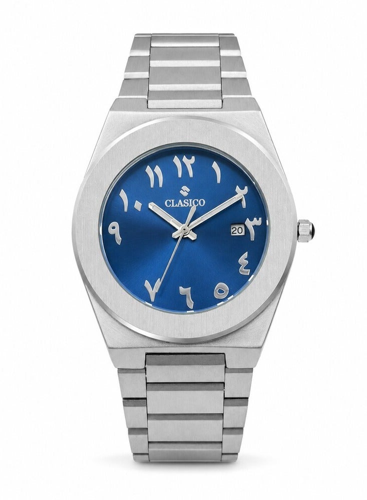 Clasico ⏱️ Men’s Stainless Steel Analog Watch – Quartz Movement | Tough Built | Premium Silver Finish | Blue Dial - Image 4