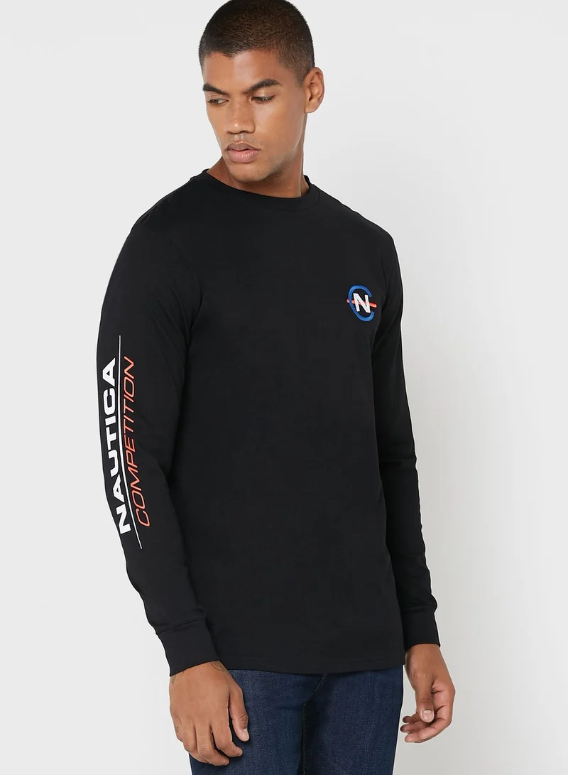 NAUTICA Embroidered Logo Crew Neck T-Shirt