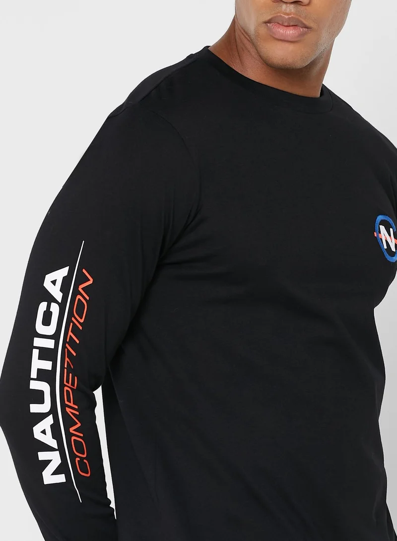 NAUTICA Embroidered Logo Crew Neck T-Shirt