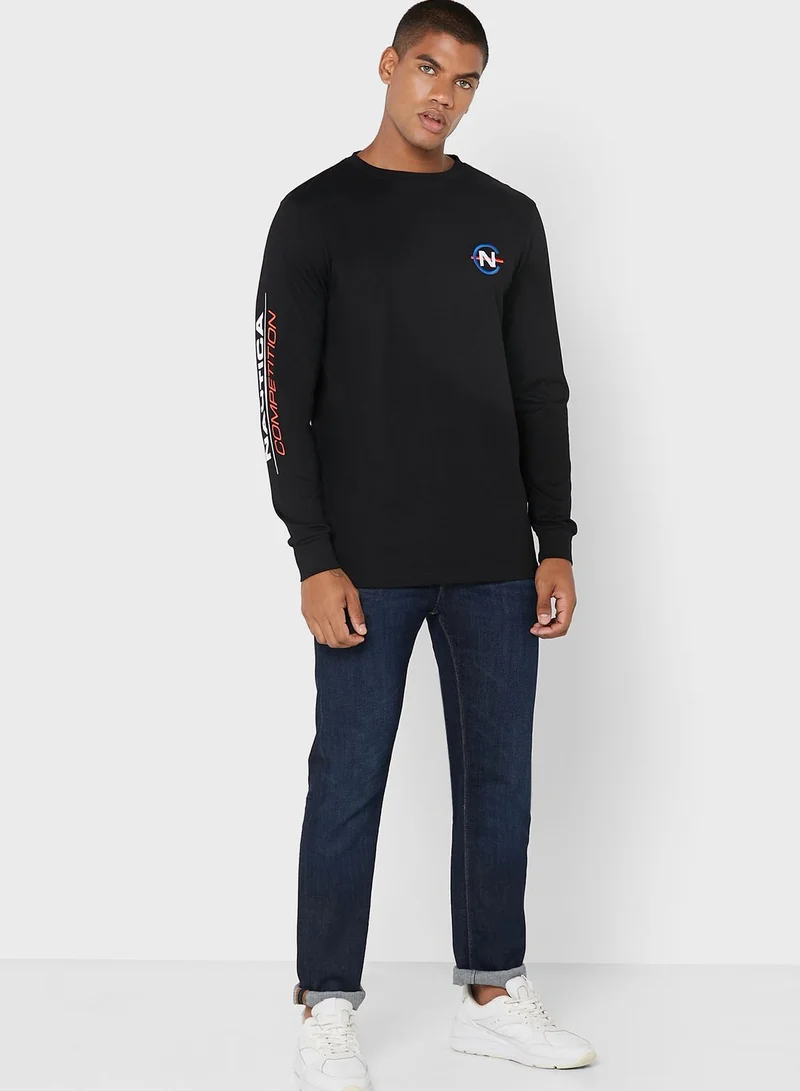 NAUTICA Embroidered Logo Crew Neck T-Shirt