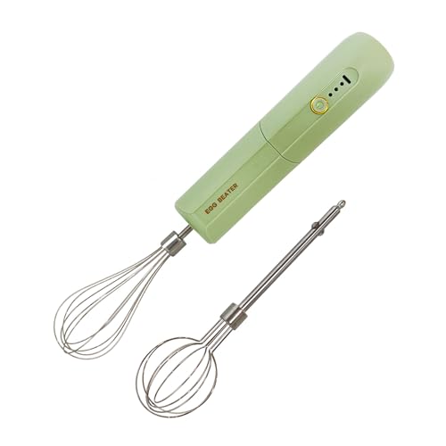 Chidoyii Cordless Hand Mixer, Foldable Design Handheld Electric Whisk with 3 Speed Modes, Hand Held Egg Beater with 2 Detachable Stir Whisks (Green) - Image 1