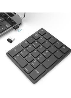 Wireless Numeric Keypad, 26-Key Bluetooth Numeric Keypad, Portable Accounting Numeric Calculator, Rechargeable Wireless Numeric Keypad for Laptop/Desktop/Surface Pro/Laptop (2.4 GHz)