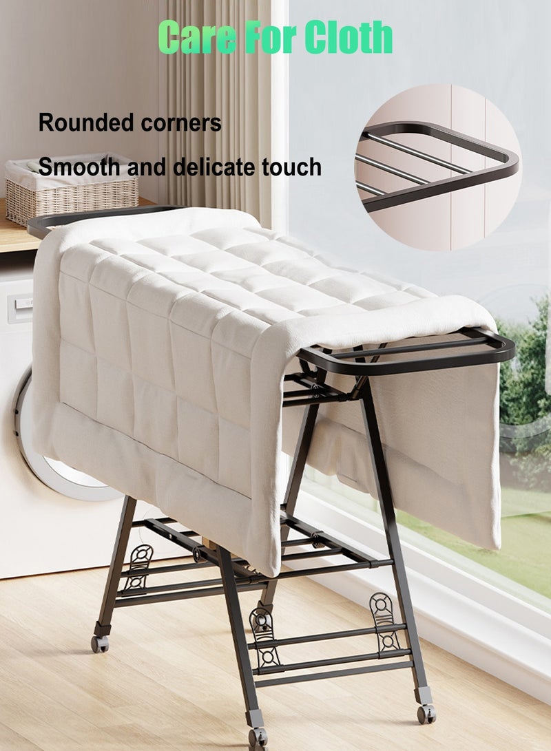 CUBEXELL Folding Clothes Drying Rack,Steel Floor Standing Wing-Type Design, Anti-Slip Feet with Hidden Wheels,170x160x47 cm - Image 3