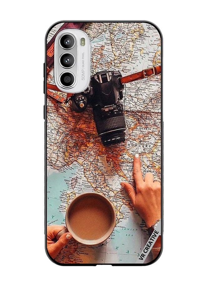 VR CREATIVE Protective Case Cover For Motorola Moto G82 Planning Next Adventure Design Multicolour - Image 1