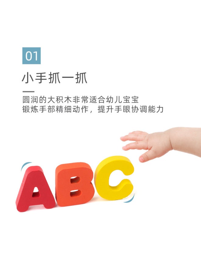 Lewo Capital Letter Awareness Board Children's Toys Digital Shape Letter Board Educational Enlightenment Shape Cognitive Hand Scratching Board Baby Wooden Puzzle Puzzle Board - Image 2