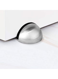 Generic Stainless Steel Half Dome Floor Door Stopper, 3M Adhesive Door Holder Door Stop, Snowboard Hanger, No Need to Drill Floor Door Stop, Door Stopper Set with Rubber Bumper  - Image 1
