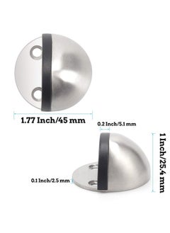 Generic Stainless Steel Half Dome Floor Door Stopper, 3M Adhesive Door Holder Door Stop, Snowboard Hanger, No Need to Drill Floor Door Stop, Door Stopper Set with Rubber Bumper  - Image 2