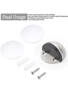 Generic Stainless Steel Half Dome Floor Door Stopper, 3M Adhesive Door Holder Door Stop, Snowboard Hanger, No Need to Drill Floor Door Stop, Door Stopper Set with Rubber Bumper  - Image 5