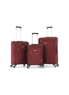 SONADA Softside Luggage Spinner Trolley Bag 3 Pieces Set,Burgundy (S-20",M-24",L-28")  - Image 1