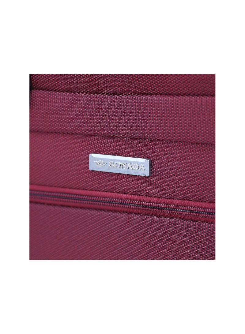 SONADA Softside Luggage Spinner Trolley Bag 3 Pieces Set,Burgundy (S-20",M-24",L-28") - Image 3
