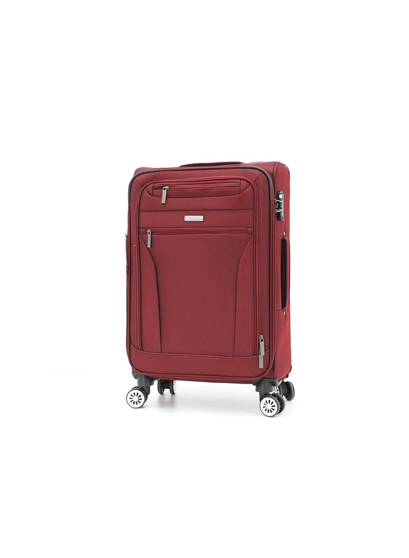 SONADA Softside Luggage Spinner Trolley Bag 3 Pieces Set,Burgundy (S-20",M-24",L-28") - Image 2