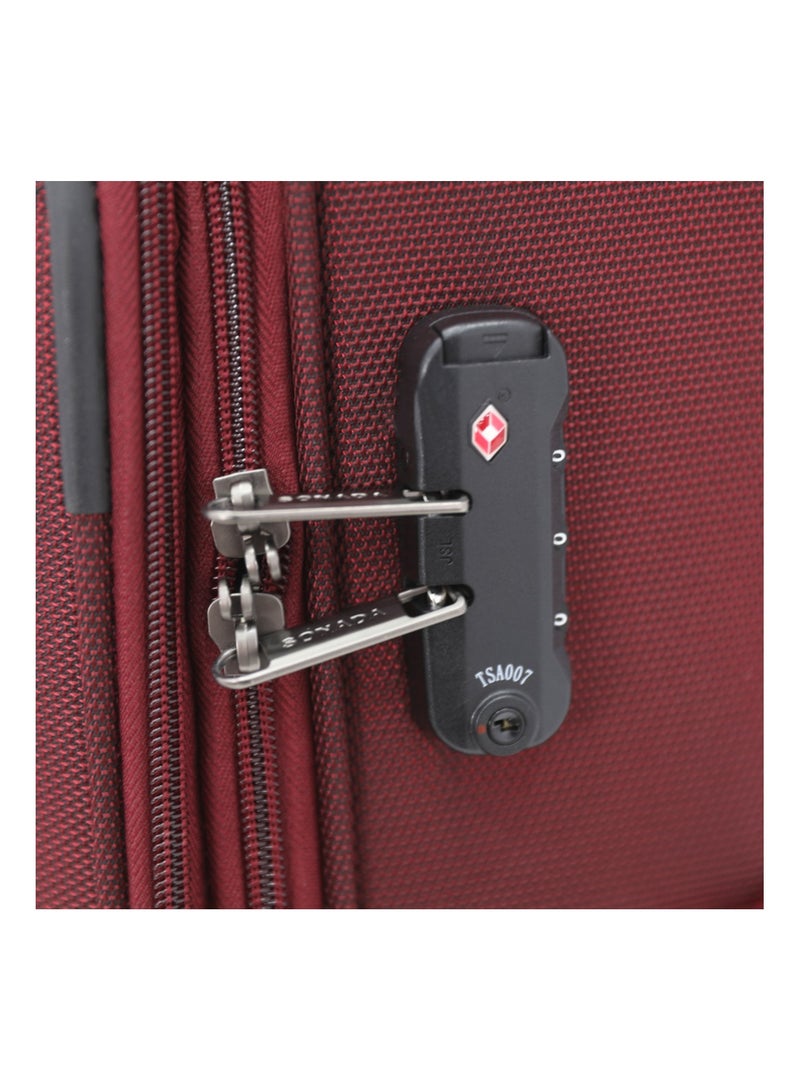 SONADA Softside Luggage Spinner Trolley Bag 3 Pieces Set,Burgundy (S-20",M-24",L-28") - Image 4