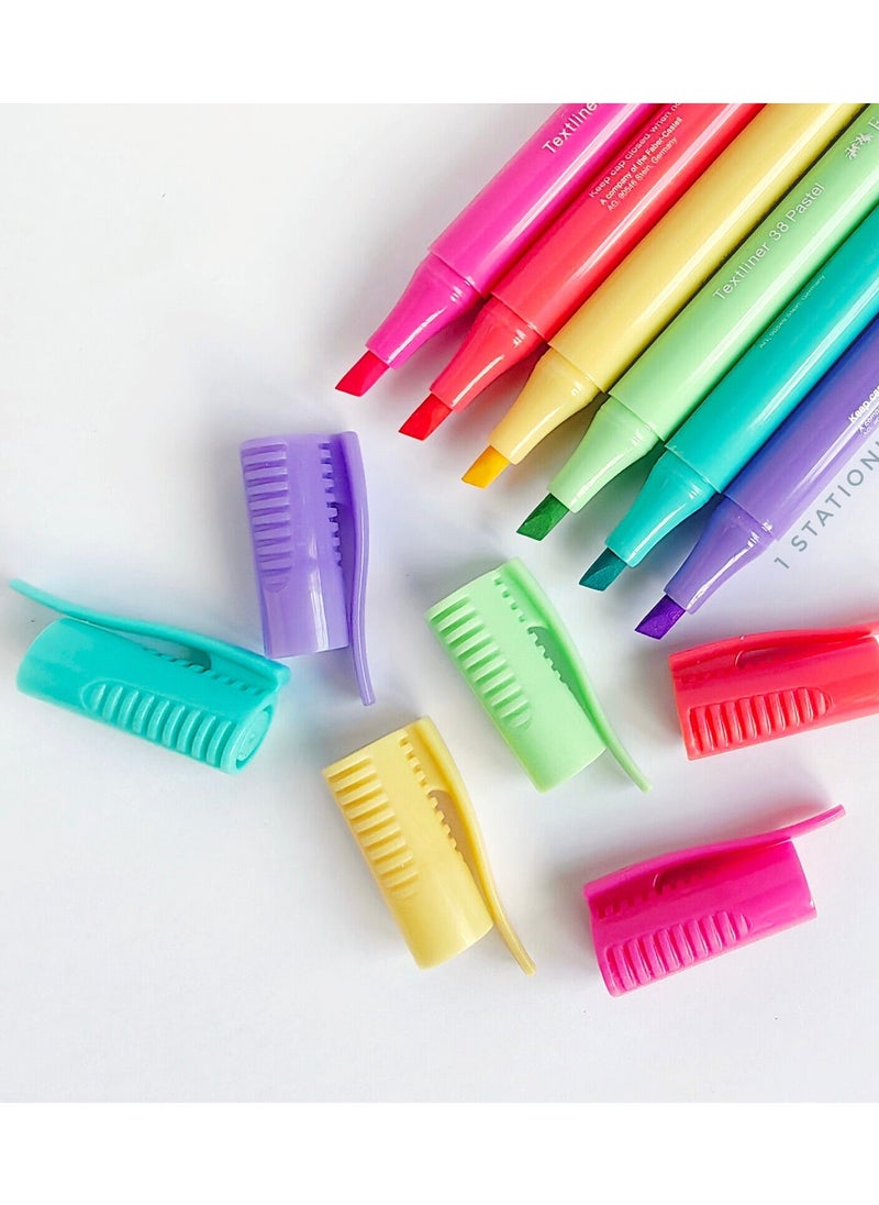 FABER-CASTELL - 6-Piece Slim Highlighters Pastel Colours - Image 1