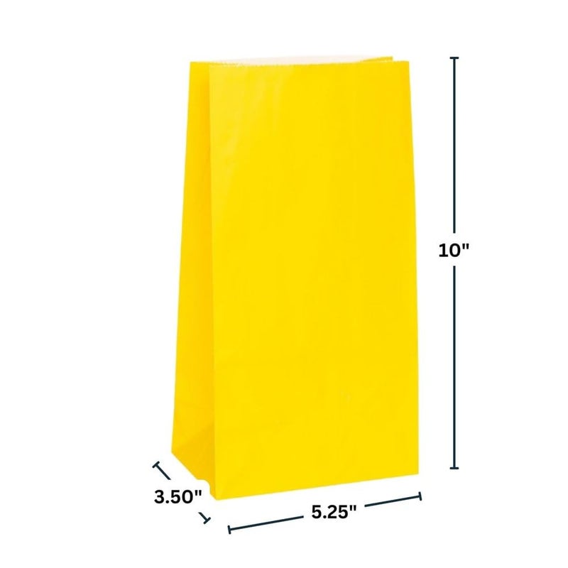 Unique Vibrant Sunflower Yellow Paper Party Bags (Pack of 12) - Premium Quality, Perfect for Celebrations & Gifts - Image 2