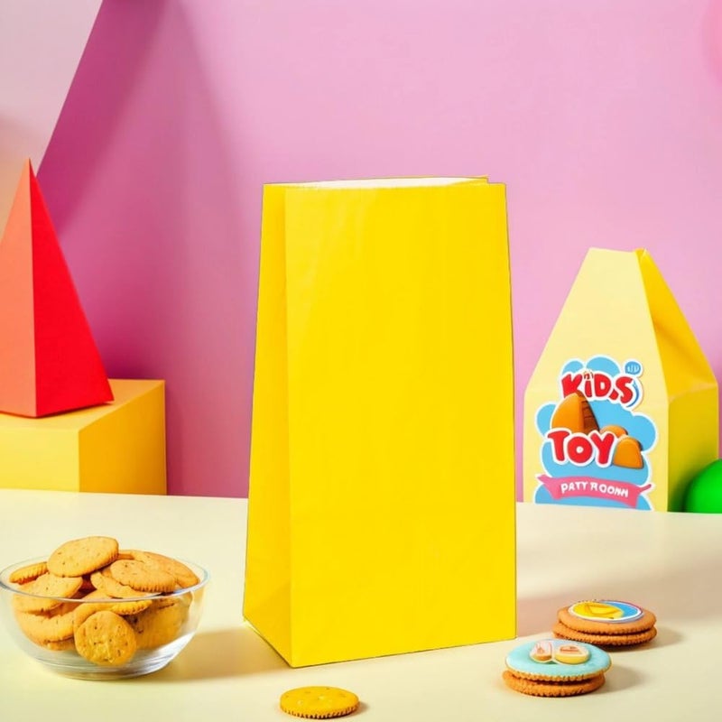 Unique Vibrant Sunflower Yellow Paper Party Bags (Pack of 12) - Premium Quality, Perfect for Celebrations & Gifts - Image 4