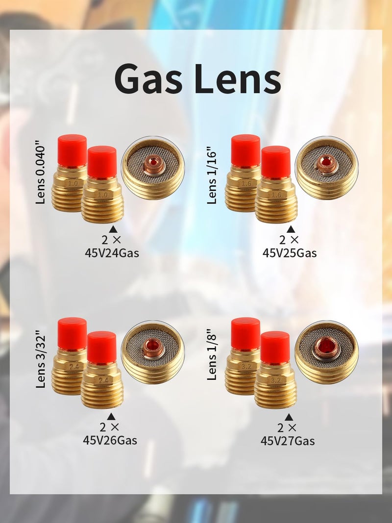 Alffun 58 PCS TIG Welding Torch Kit 040"~1/8" Gas Lens Setup WP-9/20/25 - Image 3