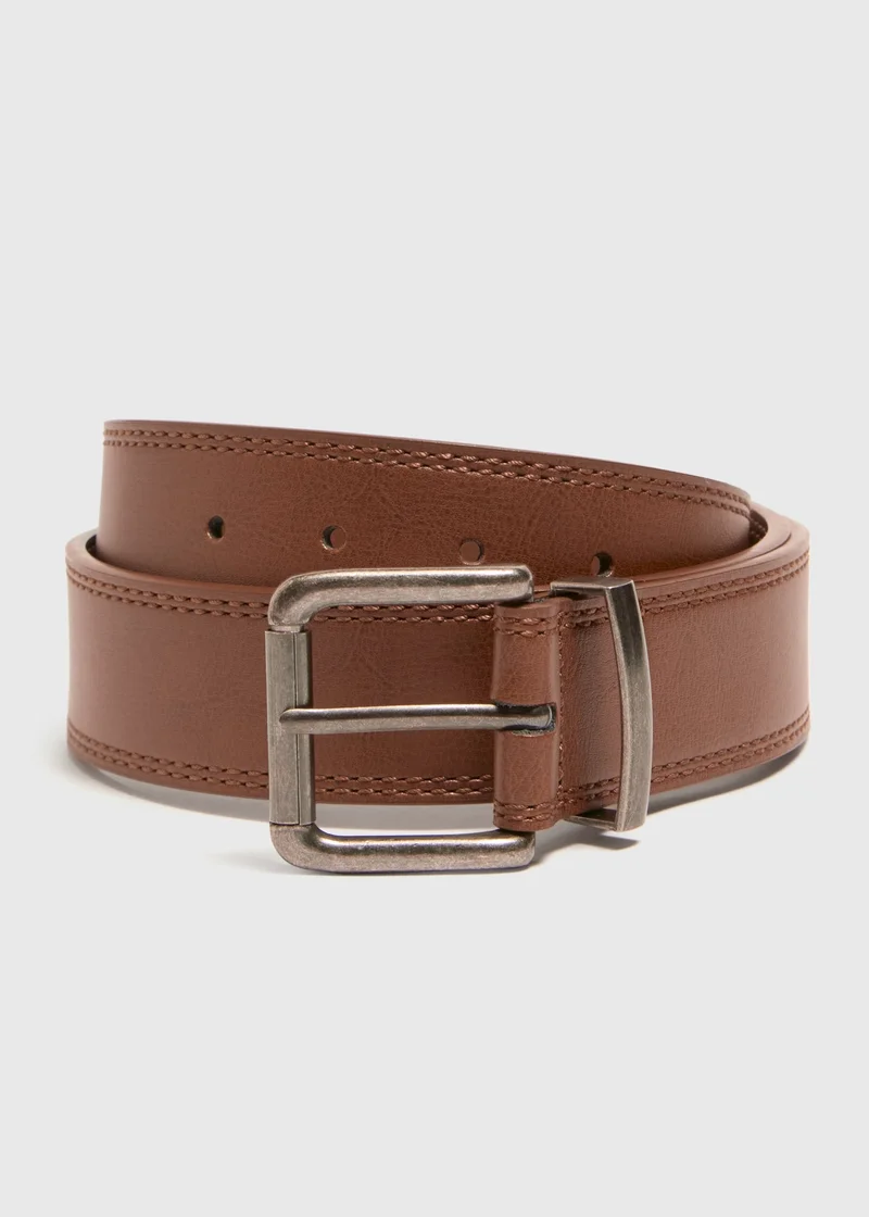 Matalan Brown PU Leather Jeans Belt