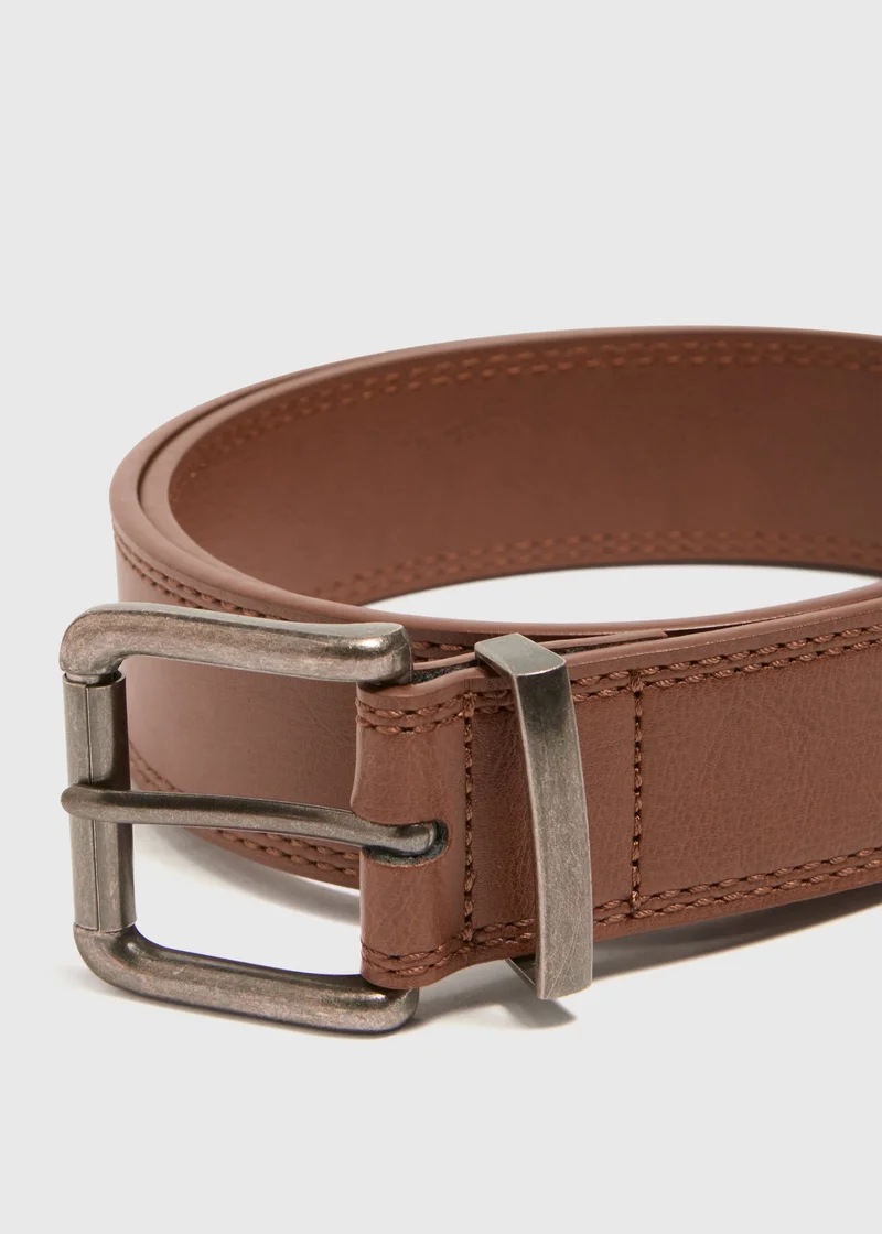 Matalan Brown PU Leather Jeans Belt