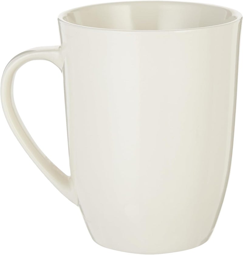 Shallow 450Ml Porcelain Ceramic Cup Tea Coffee Mug, White - Image 2