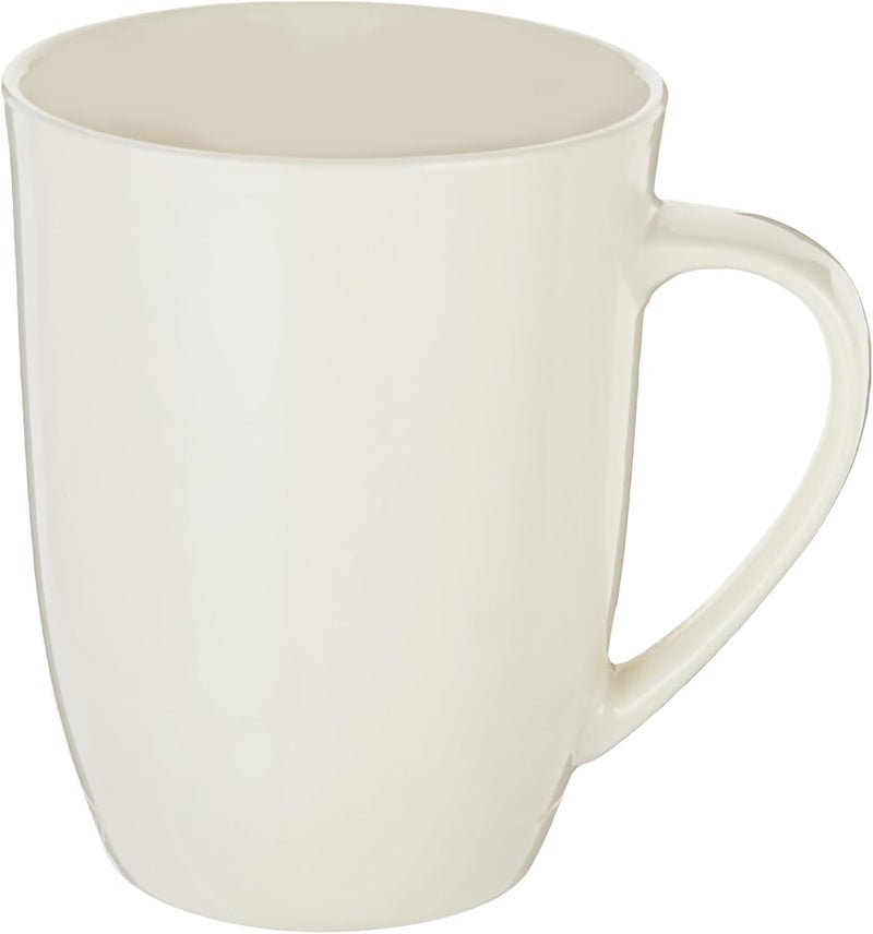 Shallow 450Ml Porcelain Ceramic Cup Tea Coffee Mug, White - Image 1