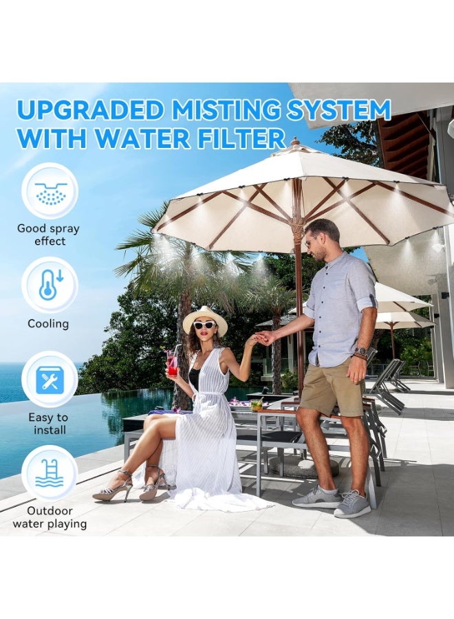عام Misters for Outside Patio مع مرشح المياه ، فناء الفناء للتبريد في الهواء الطلق ، 60 قدم (18M) خط الضباب 8 محول المعادن النحاس (3/4 ") ، والاستحواذ لصالح Gazebo Gazebo Gazbo Gazebo - Image 3