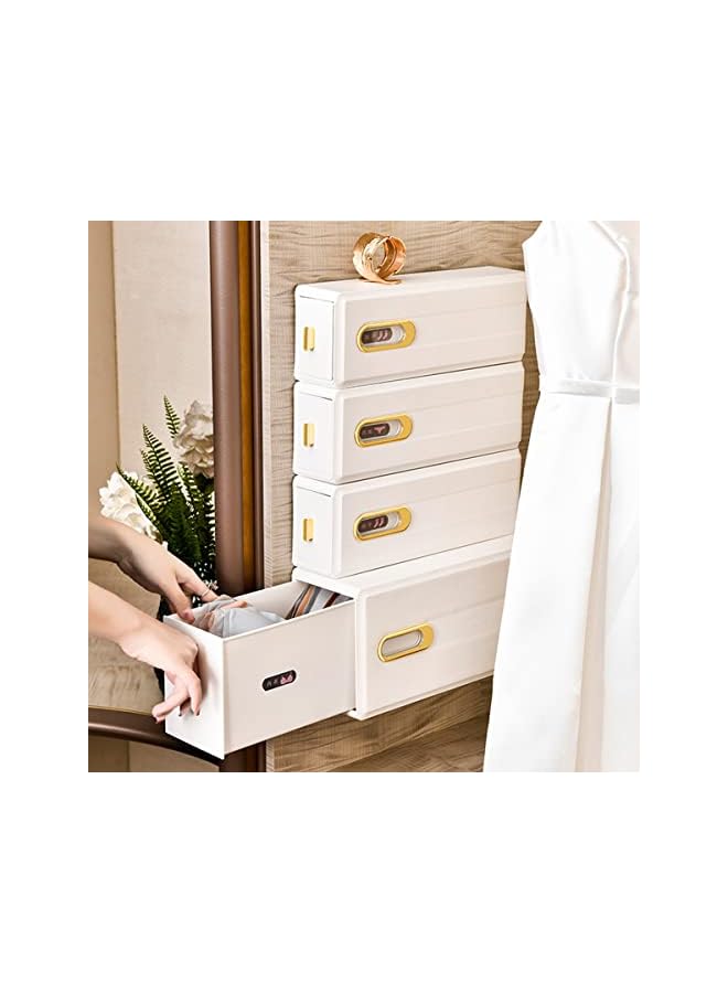 Green Tiger Underwear Storage Drawers Organizers Wall Mounted Slid Bra Socks Storage Box Self-adhesive Dust-Proof Waterproof Clothes Wardrobe Accessories Space Saving - Image 2