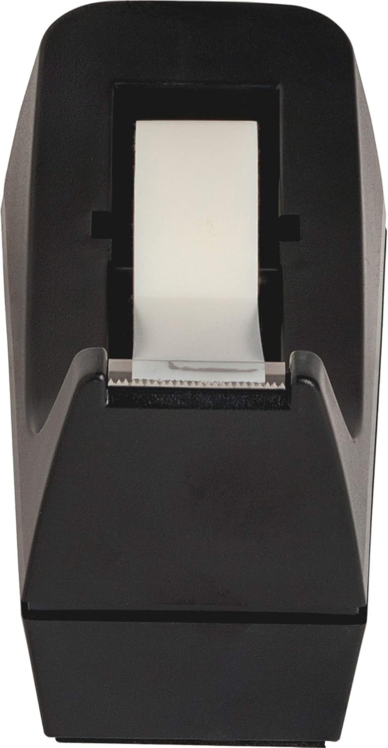 Business Source 32954 Tape Dispenser, Holds 1/2-Inch -3/4-Inch x36 Yds, 1-Inch Core, Black (Pack of 3) - Image 2