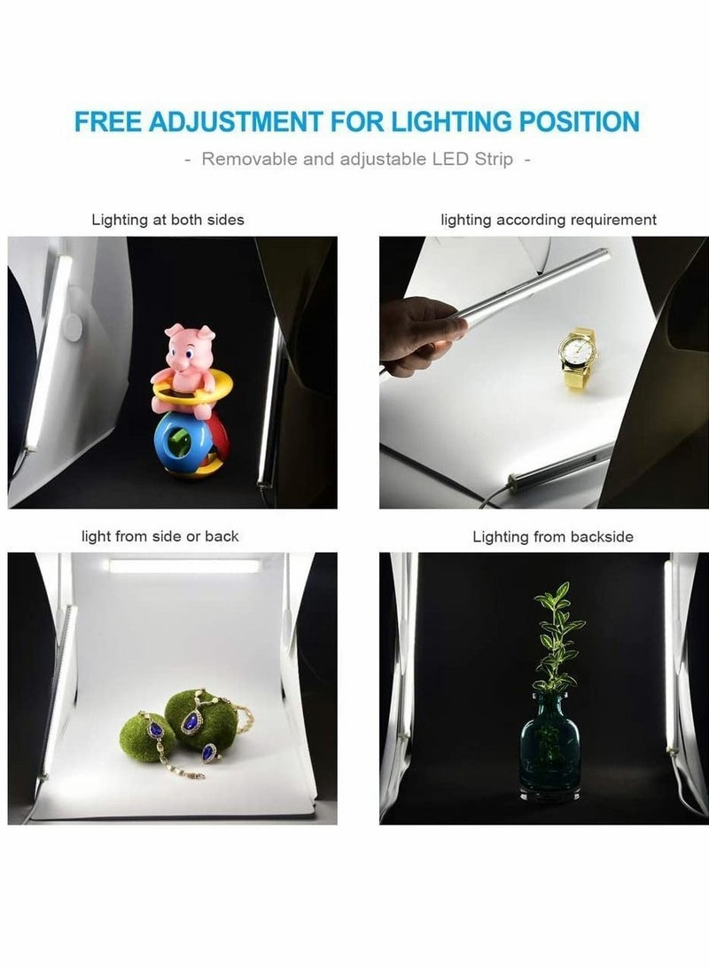 Y&D Portable Photo Studio Light Box with Lights, 20 * 20cm Folding Photography Tent Kit LED and 6 Kinds Color Backgrounds - Image 4